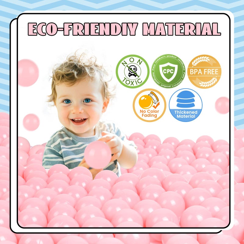 TRENDBOX 100 Pink Ocean Ball (Ship from USA) for Babies Kids Children Birthday Parties Events Playground Games Pool - Image 3